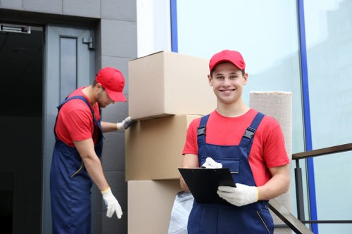 Office relocation planning in Bermondsey with movers and packed business items