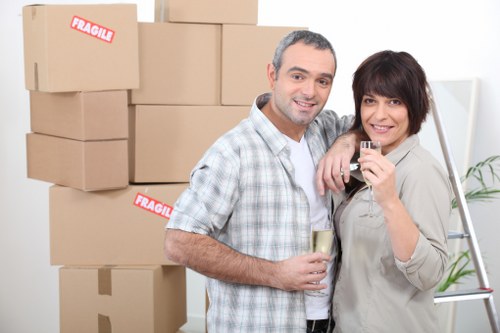 Furniture and boxes prepared for a local house move in Bermondsey